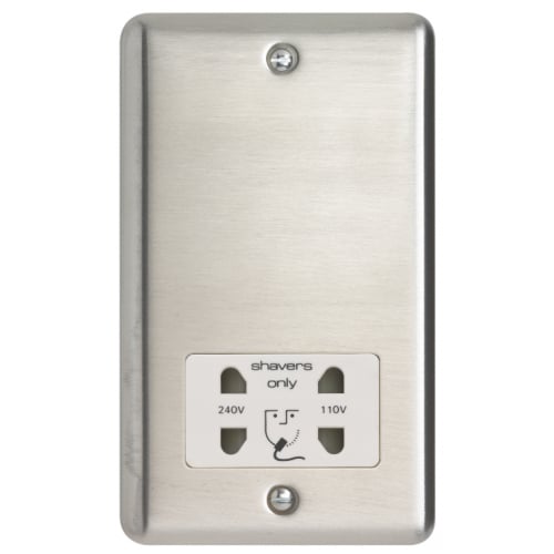 Contactum REF3300BSW Reflect 110/230v Shaver Socket Brushed Steel