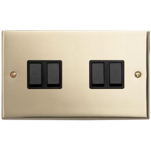 Contactum 3742EBB 4g 2 Way 10a Edwardian Plain Brass Switch