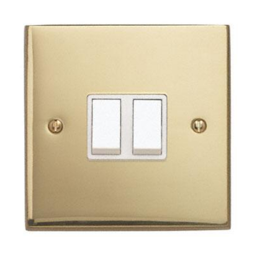 Contactum 3722EBW 2g 2 Way 10a Edwardian Plain Brass Switch