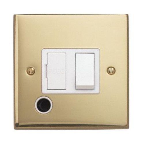 Contactum 3368EBW 13a Edwardian Brass Switched Spur & Flex Outlet