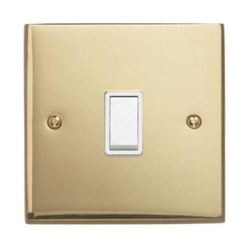 Contactum 3712EBW 1g 2 Way 10a Edwardian Plain Brass Switch