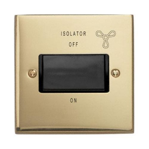 Contactum 3713EBB 10a 3 Pole Edwardian Brass Fan Isolator switch
