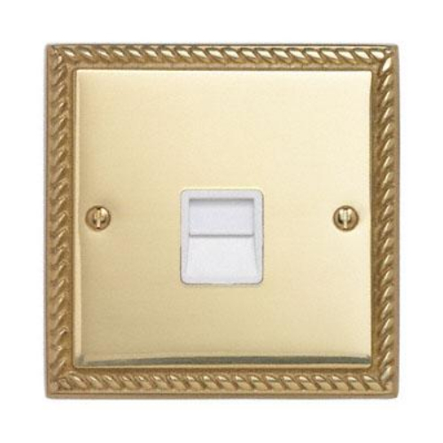 Contactum 3170GBW 1g Slave BT Telephone Socket Georgian Brass Socket