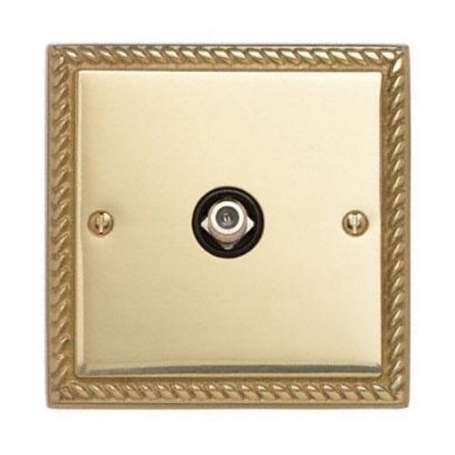 Contactum 3151GBB 1g Satellite socket Georgian Polished Brass