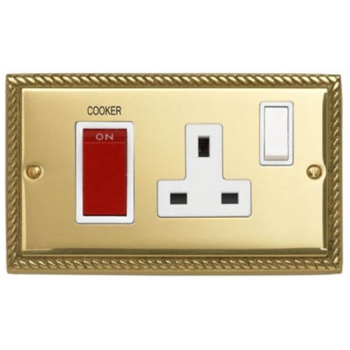 Contactum 3456GBW 45A DP Georgian Brass Cooker Control Unit