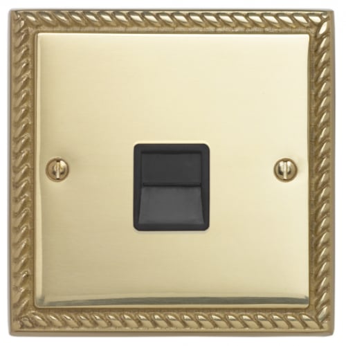 Contactum 3170GBB 1g Slave BT Telephone Socket Georgian Brass Socket