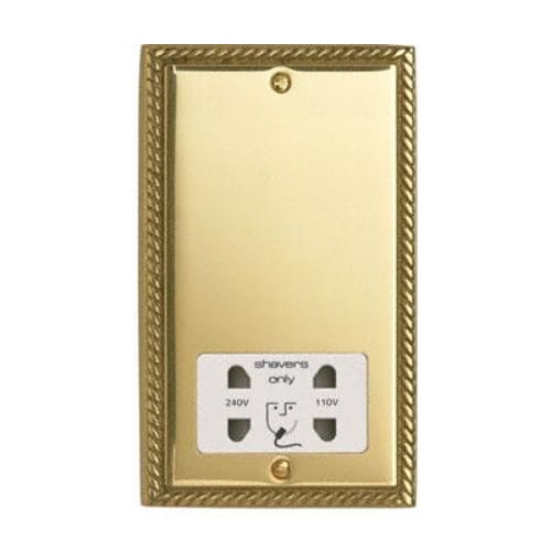 Contactum 3300GBW 110/230v Georgian Brass Shaver Socket