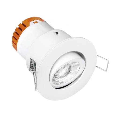 Aurora Enlite EN-DE52MW/30 4.5 Watt 3000k Warm White LED Fire Rated Tilt with Matt White Bezel