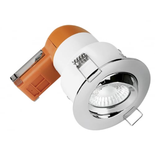Aurora Enlite EN-DE62PROPC/30 LED Dimmable 6w IP20 Fire Rated Tilt Downlight 3000k Warm White with Polished Chrome Bezel