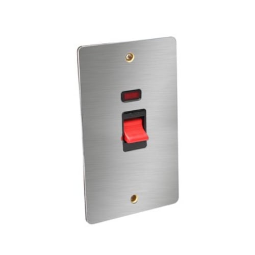CED FCSD45NSCB Satin Chrome/Black insert 45a DP Switch with Neon 2g
