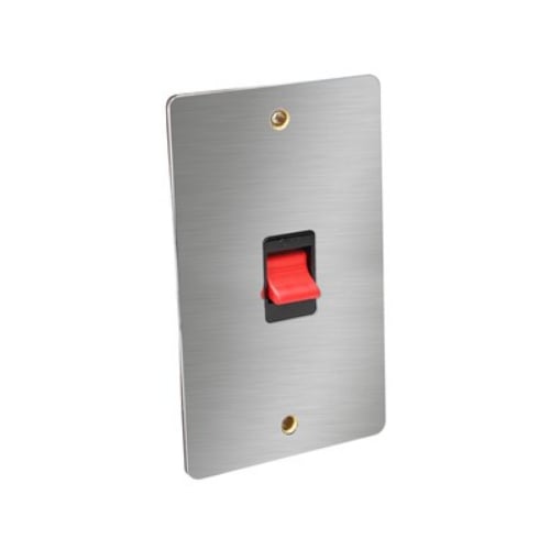 CED FCSD45SCB Satin Chrome/Black insert 45a DP Switch 2g Flat Plate