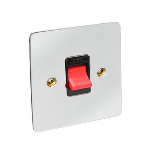 CED FCS45CB Chrome/Black insert 45a DP Switch 1g Flat Plate