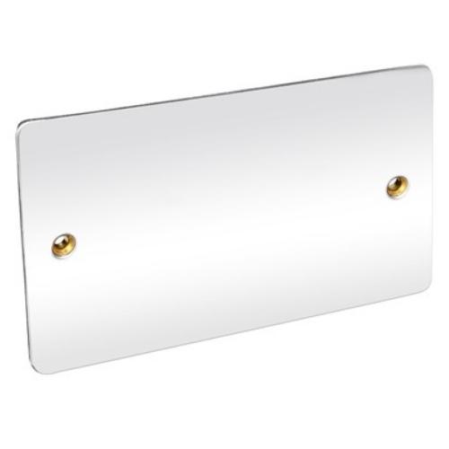 CED FBP2C Polished Chrome 2gang Flat Plate Blank Plate