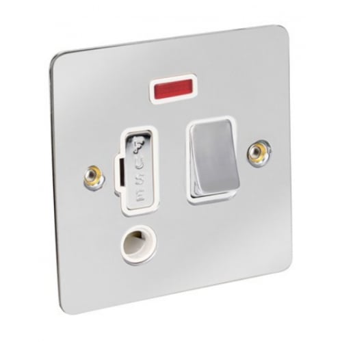 CED FSPSNFOC Chrome/White insert 13a Switch+Neon F/O Connection unit