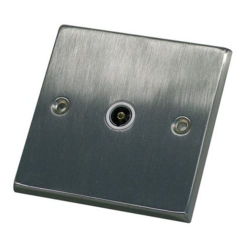 CED WSCTVS1 1g TV Coaxial Socket Satin Chrome White insert
