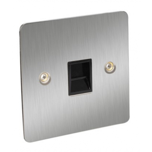 CED FTELFM1SCB Satin Chrome/Black insert BT Master Telephone Socket