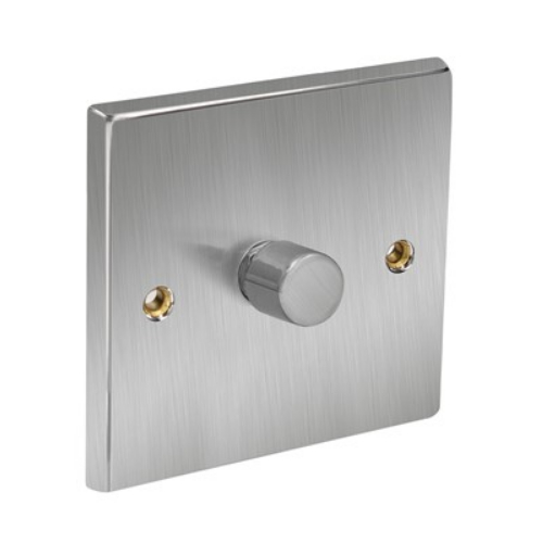 CED WSCDP400/12 1g 2w 400w Satin Chrome Raised Plate Push Dimmer