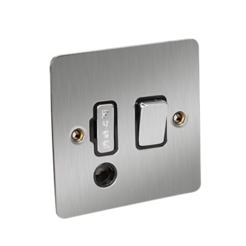 CED FSPSFOSCB Sat.Chrome/Blk.insert 13a Swi.Connection unit+F/Outlet