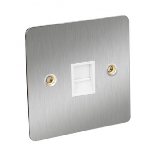 CED FTELFM1SC Satin Chrome/White insert BT Master Telephone Socket
