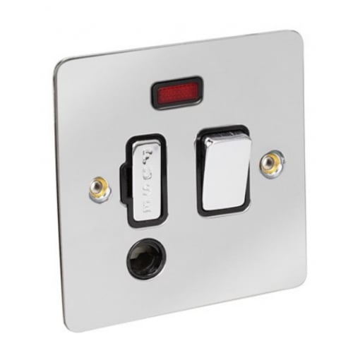 CED FSPSNFOCB Chrome/Black insert 13a Switch+Neon F/O Connection unit