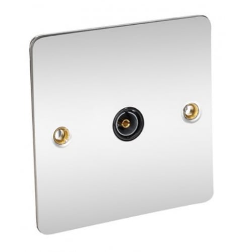 CED FTVS1CB Chrome/Black insert 1gang TV Coaxial outlet