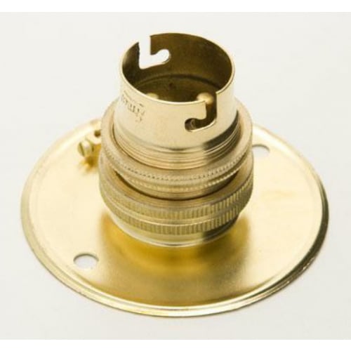 Jeani A83 BC B22D Brass BESA fixing batten holder with shade ring