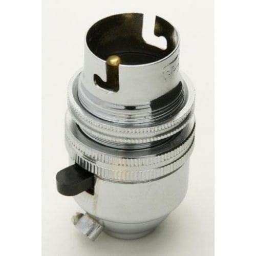 Jeani A38C BC (B22D) Polished Chrome 1/2 inch Switched Lampholder