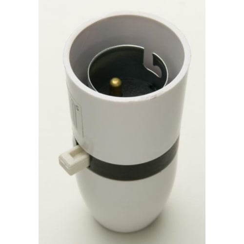 Jeani A50 BC (B22D) White Switched Lampholder 1/2" thread fixing