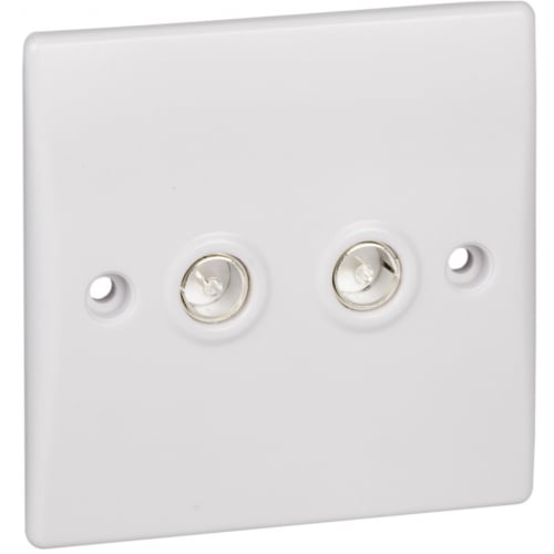 Schneider GU7020 Ultimate 2 Gang White TV/FM Coaxial Socket white