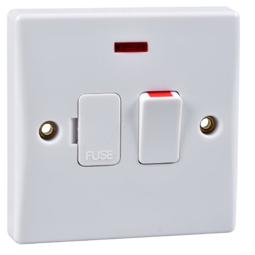 Schneider GU5014 Ultimate 13a Switch Fused connection spur, Neon & F/O