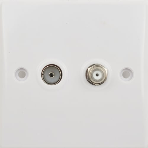 Schneider GU7040 Ultimate 2 Gang White Satellite Socket