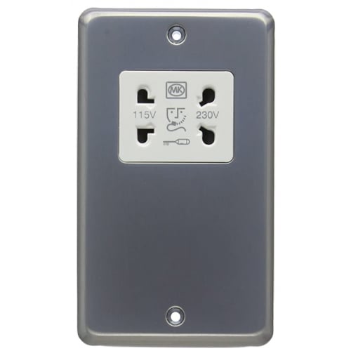 MK K703BRC Shaver Socket dual voltage 115/230 volt Brushed Chrome