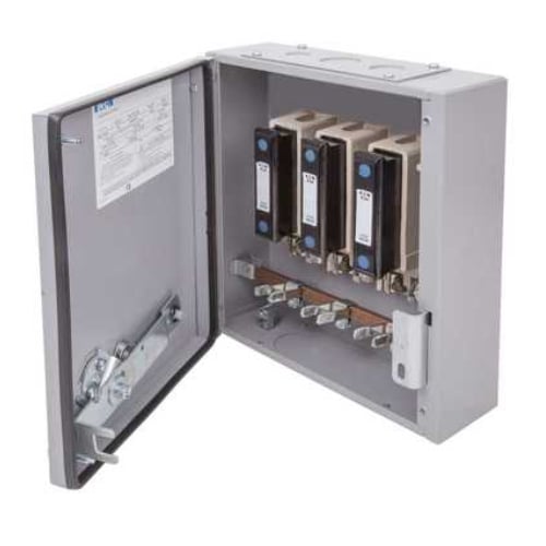 Eaton MEM 60KXTNC2F 63amp 415v TPN switch fuse with HRC fuses