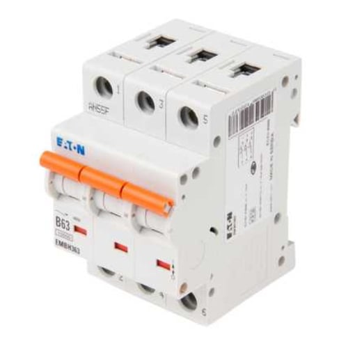 Eaton MEM EMBH363 63 Amp 3 pole type B 15kA Memshield 3 MCB
