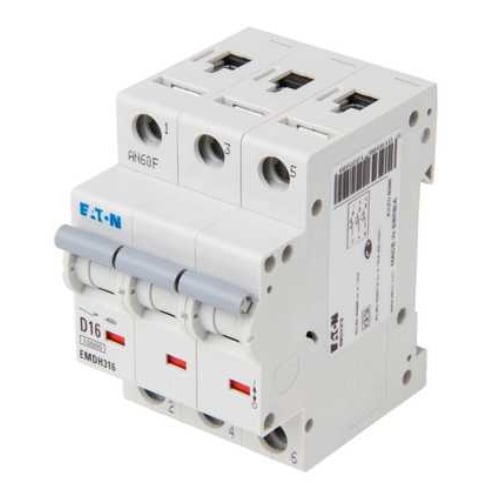 Eaton MEM EMDH316 16 Amp 3 pole type D 15kA Memshield 3 MCB