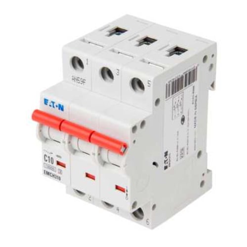 Eaton MEM EMCH310 10 Amp 3 pole type C 15kA Memshield 3 MCB