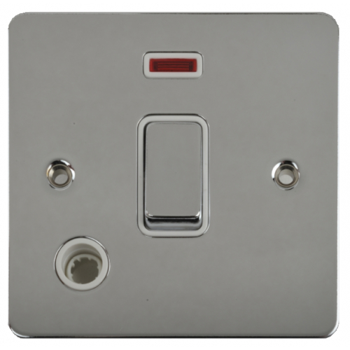 Schneider GU2214WPC 20a DP Switch, F/O, Neon White Insert Pol. Chrome