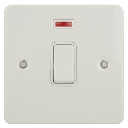 Schneider GU4231WPW 1g 32a DP Switch, Neon, White Insert Painted White