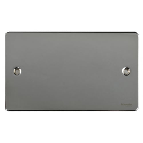 Schneider GU8220PC 2 Gang Flat Plate Blank Plate Polished Chrome