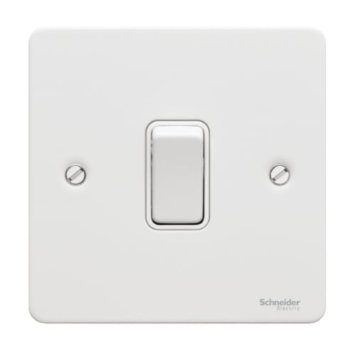Schneider GU2210WPW 20a DP Switch White Insert Painted White