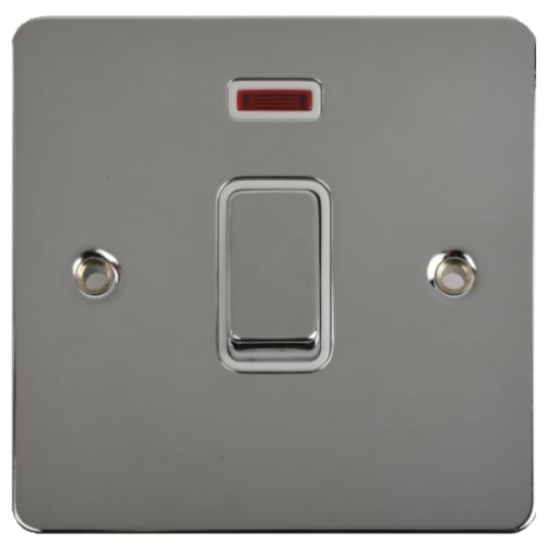 Schneider GU2211WPC 20a DP Switch+Neon White Insert Polished Chrome