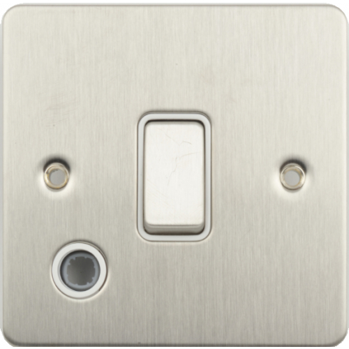 Schneider GU2213WSS 20a DP Switch+Flex Out. White Insert Stain. Steel
