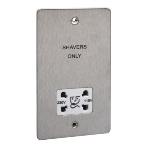 Schneider GU7290WSS 115/230v Shaver Socket Whi. Insert Stainless Steel