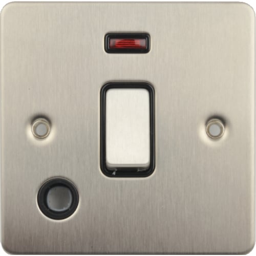 Schneider GU2214BSS 20a DP Switch, F/O, Neon Black Insert Stain Steel