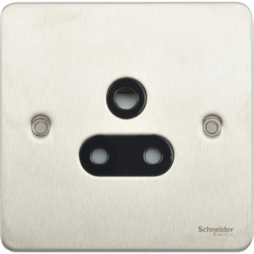 Schneider GU3280BSS 1g 5a Un-switched Socket Black Insert Stain. Steel