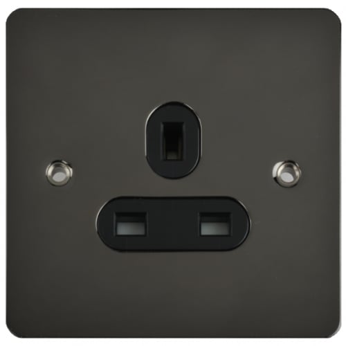 Schneider GU3250BBN 1g 13a Un-switched Socket Blk. Insert Black Nickel