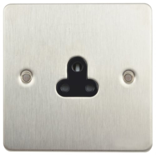 Schneider GU3270BSS 1g 2a Un-switched Socket Black Insert Stain. Steel