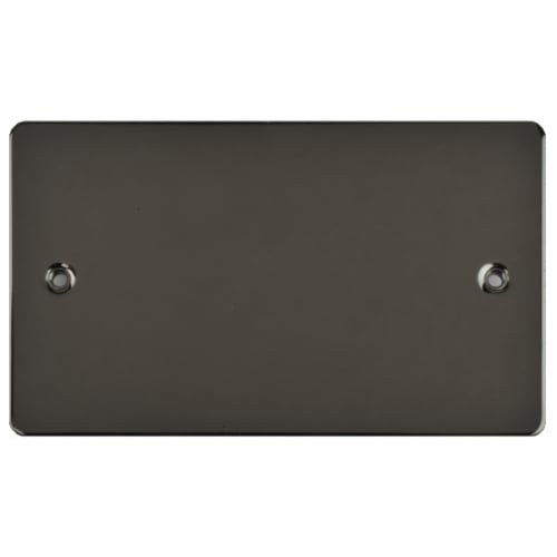 Schneider GU8220BN 2 Gang Flat Plate Blank Plate Black Nickel