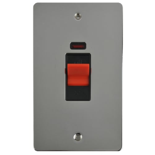 Schneider GU4221BPC 2g 45a DP Switch, Neon Black Insert Pol. Chrome