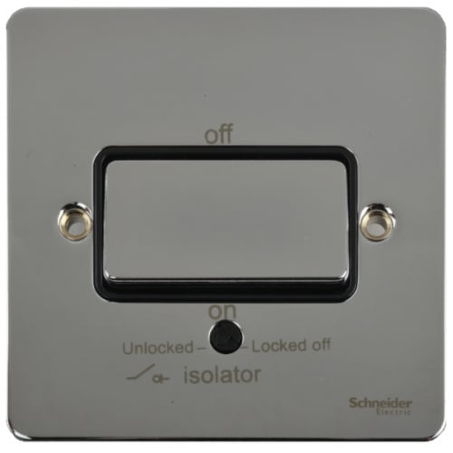 Schneider GU1213BPC 1g 10a Fan Isolator Swi. Black Insert Pol. Chrome
